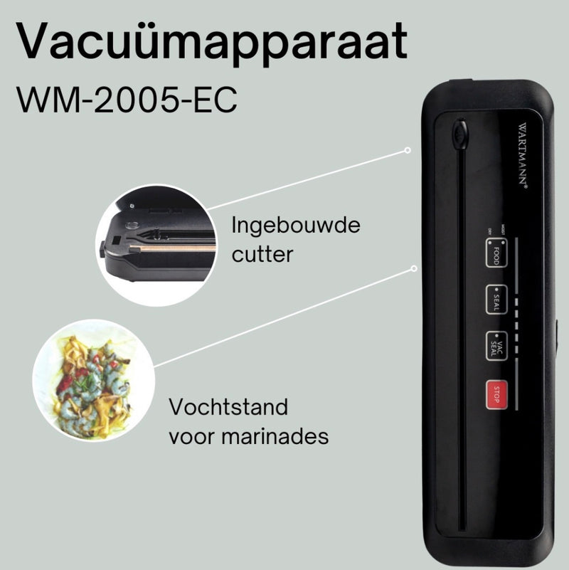 Wartmann WM-2005-EC compacte vacuümmachine. sous-vide Vuurbak. 